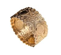 Kelisdi Bracelet de mariage creux avec tête de Napoléon en relief pour cérémonie de mariée, accessoire de mariée