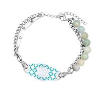 Kelisdi Bracelet double couche tendance en acier inoxydable pour identification médicale, longueur réglable, taille unique, Comme décrit