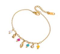 Kelisdi Bracelet polyvalent en acier inoxydable sur le thème des fleurs avec extension pour un ajustement confortable, One Size, Comme décrit
