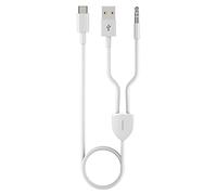 Kelisdi Câble de type C de 120 cm - 3,5 mm - Prise en charge 2 en 1 pour autoradio/haut-parleurs/casque - Cordon de connexion 2 en 1