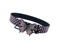 Kelisdi Ceinture à la mode avec boucles papillon en métal pour femme, tenue décontractée et formelle, accessoire essentiel des années 2000, ceinture large à la mode pour pantalons et jupes, Ceinture