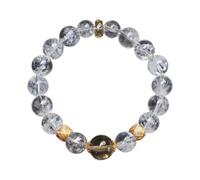 Kelisdi Chaîne de main extensible unisexe élégante en perles de cristal pour réunions d'affaires et accessoires de poignet élégants en perles de cristal, 10mm, Comme décrit