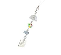 Kelisdi Chaîne de téléphone multifonctionnelle en acrylique en forme de poisson - Carillon à vent - Anneaux robustes - Accessoire pour smartphones - Cordon léger, bleu, Hanging rope