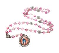 Kelisdi Chapelet romantique en forme de cœur creux avec pendentif en verre pour collectionneurs, prière, méditations, cadeau vintage en forme de cœur, One Size, Comme décrit, Comme décrit.