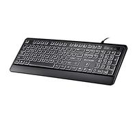 Kelisdi Clavier d'ordinateur à gros caractères USB avec de grandes lettres pour les personnes âgées et faible pour les personnes de vision rétroéclairé par USB