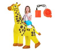 Kelisdi Costume de girafe gonflable de taille pour fêtes à thème, cosplay, événement, gonflage rapide, tenue de girafe pour adulte