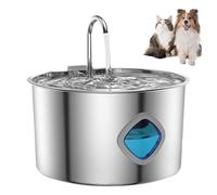 Kelisdi Distributeur d'eau 3,2 L en acier inoxydable automatique USB fontaine pour chien chat avec systèmes de filtration multicouche en acier inoxydable pour chats fontaine pour boire