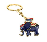 Kelisdi Élégant porte-clés éléphant miniature tenant un drapeau pour accessoires quotidiens élégant souvenir de voyage porte-clés éléphant, violet, taille unique