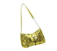 Kelisdi Élégant sac à main scintillant sous les bras avec sangle de chaîne confortable, sac à main à bandoulière léger, sac à main de soirée tendance pour femme, sac pratique, Vert, One Size