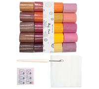 Kelisdi Ensemble de broderie pour tapis avec 20 couleurs de fil acrylique - Aiguille - Filet en tissu - Fournitures de crochet pour tapis débutants - Fournitures pour loisirs créatifs, couture de