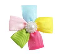 Kelisdi Épingle à cheveux multicolore en forme de fleur pour Yorkshire Terriers - Couleur vive - Pour petit chien - Utilisation quotidienne - Décoration tendance