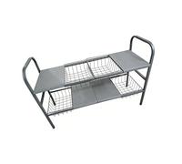 Kelisdi Étagère de rangement extensible à 2 niveaux, 4 plates-formes, 4 conteneurs pour une efficacité réglable, étagère de rangement de cuisine avec marches et paniers