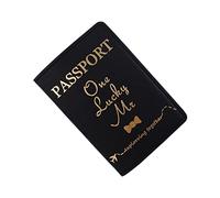 Kelisdi Étui de protection pour passeport de mariée marié et lune de miel pour femme, Noir , Beauté de masse