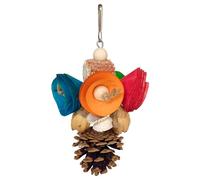 Kelisdi Jouet molaire à suspendre pour oiseaux colorés - Assure une heure de divertissement pour les novices expérimentés - Jouet à suspendre en bois pour perroquet - Petite fabrication bruyante