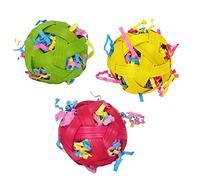 Kelisdi Lot de 3 jouets à mâcher pour oiseaux - Balle de recherche de nourriture pour perroquet - 6,1 cm - Pour calopsitte, conure, perruche africaine pour oiseaux gris, perruches, conures