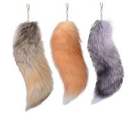 Kelisdi Lot de 3 porte-clés en forme de queue de renard pour Halloween - Accessoires de cosplay - Pendentif en forme de queue de renard, o, taille unique