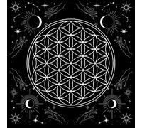 Kelisdi Nappe de tarots d'astrologie - Tapis de jeu de société métaphysique - Pendule - Nappe de divinations - Tapis de carte de divinations - Tapis de table d'astrologie - Tapis de tarot pour la