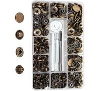 Kelisdi Outil de réglage pour couture, réparation de vêtements, clous de 15 mm avec outil d'installation pour la fabrication de sacs et boutons de couture