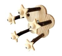 Kelisdi Perchoirs interactifs en bois pour oiseaux avec perroquets rotatifs, jouet de recherche de nourriture, moulins à vent, support à suspendre, accessoires de cage perchoirs, terrains de jeux