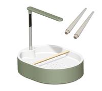 Kelisdi Piscine automatique pour oiseaux avec deux bâtons en bois de hêtre et protection anti-éclaboussures pour oiseaux de compagnie, inséparables, bain d'oiseaux