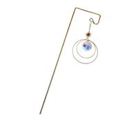 Kelisdi Porte-carillon à vent sur le thème de la lune et des étoiles fabriqué à partir de métal cristal pour se détendre sur le balcon ou le jardin