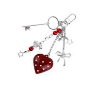 Kelisdi Porte-clés élégant en forme de cœur avec nœud d'amour - Décoration robuste pour sac à main - Pour un usage quotidien, Q1768 1, taille unique