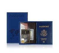 Kelisdi Portefeuille sophistiqué pour passeport avec estampage à chaud Carte du monde Organisateurs de cartes Étui de mariage Voyage Couples Passeport Sleeve, E, Beauté de masse