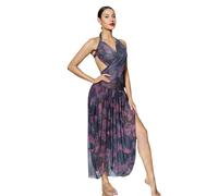 Kelisdi Robe de lingerie avec col en V profond - Chemise de nuit en maille avec imprimé papillon - Chemises de nuit en maille pour femme, multicolore, L