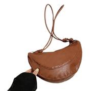 Kelisdi Sac à bandoulière élégant pour femme de couleur unie avec sangle réglable tendance rétro en cuir synthétique avec fermeture éclair, marron, One Size