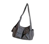 Kelisdi Sac à bandoulière moderne - Organisation intérieure spacieuse - Léger - Design adapté aux voyages - Essentiel - Décontracté - En nylon, gris