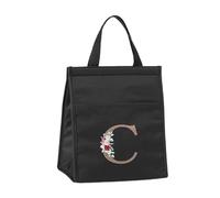 Kelisdi Sac à déjeuner isotherme tendance avec lettres et fleurs pour un transport facile des repas en plein air