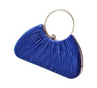 Kelisdi Sac de soirée sophistiqué avec chaîne amovible plissée sac à main élégant pour les mariages et les fêtes, bleu, One Size