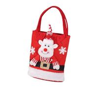 Kelisdi Sacs cadeaux en feutre sur le thème du Père Noël et du bonhomme de neige pour enfants, sacs de rangement pour friandises et cadeaux de fête de Noël, accessoires de cadeaux saisonniers, élan