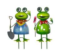 Kelisdi Sculptures de grenouille en fer antirouille pour jardins extérieurs, cadeaux de fête des mères ou grands-parents grenouilles en fer décoratives