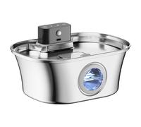 Kelisdi Smarted Cats Distributeur d'eau en acier inoxydable Silencieux Fontaine pour chien et petit animal domestique Distributeur d'intérieur