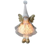 Kelisdi Statuette de poupée lumineuse en peluche avec lumière LED en tissu pour décoration de table de mariage, Noël, figurine de Noël