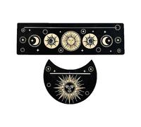 Kelisdi Support de cartes de tarot en bois en forme de lune et support rectangulaire pour cartes de divination de sorcière, support de présentation de cartes de tarot en bois