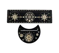 Kelisdi Support de cartes de tarot en bois en forme de lune et support rectangulaire pour cartes de divination de sorcière, support de présentation de cartes de tarot en bois