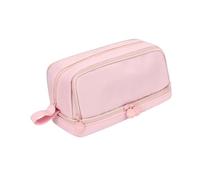 Kelisdi Trousse à crayons de couleur unie double couche - Grande capacité - Fournitures de rentrée scolaire pour fille - Couleur unie - Double couche pour l'école, a