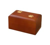 Kelisdi Urne commémorative en bois pour animal de compagnie avec empreinte de patte pour chien décédé - Urne funéraire de condoléances - Petite taille