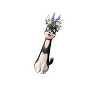 Kelisdi Vases de chien farfelu fabriqués à la main - Pot de fleurs fantaisiste pour petite fleur en résine - Vases à fleurs - Décoration d'intérieur - Statue de chiot en résine