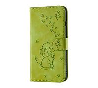 KELISI Coque Samsung Galaxy A41,Housse Galaxy A41,Etui en Cuir Synthétique Portefeuille Cute Bébé éléphant,ave Fonction Support,Antichoc TPU,pour Galaxy A41(6.1"),Vert