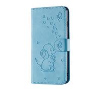 KELISI Coque Samsung Galaxy A51,Housse Galaxy A51,Etui en Cuir Synthétique Portefeuille Cute Bébé éléphant,ave Fonction Support,Antichoc TPU,pour Galaxy A51 5G(6.5"),Bleu