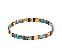 KELITCH Bracelet En Perles De Tila Miyuki Bracelets Coloré Élastiques Bracelets D'amitié Femmes Cadeau D'anniversaire(2D)