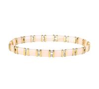 KELITCH Bracelets De Perle Miyuki Tila Nouveau Extensibles Femmes Bracelets En Tila Bracelets D'amitié Empilables - Rose 10C