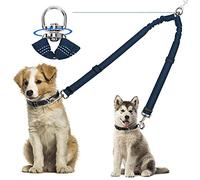 Kelivi Double laisse pour chien, pas de nœuds, rotation à 360 °, 2 répartiteurs de laisse pour chien, très résistant, réglable, double laisse pour chien de petite, moyenne et grande taille (bleu)