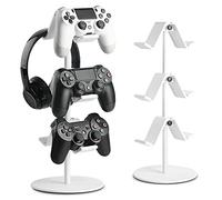 KELJUN Support de manette blanc, support de casque, excellent organisateur de casque à 3 niveaux pour tous les casques Xbox One 360 Switch PS4 PS5 (blanc élégant)