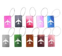 Kellegour 10 Pièces Etiquette Valise,Etiquette Bagage Aluminium,Étiquettes de Bagage en Aluminium,Étiquette Valise Avion avec Carte pour Valise,Sacs à dos,Sac de Voyage