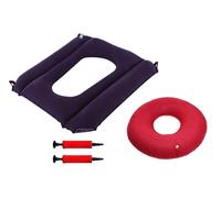 Kellegour 2 pièces Coussin Gonflable,Coussin d’Assise Gonflable en Anneau,Coussin d’Assise Gonflable pour Douleurs au Coccyx et au Fessier,Hémorroïdes,Prostatite,Grossesse,Coussin Kyste(Bleu,Rouge)
