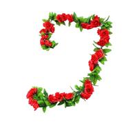 Kellegour 2pcs Guirlande de Rose,Artificielle Soie Rose Fleurs,Rose Artificielle Vignes De Soie Rouge,2,3 m Guirlande de Fleurs Roses Artificielles,pour Décoration Murale Mariage Jardin Clôture Partie